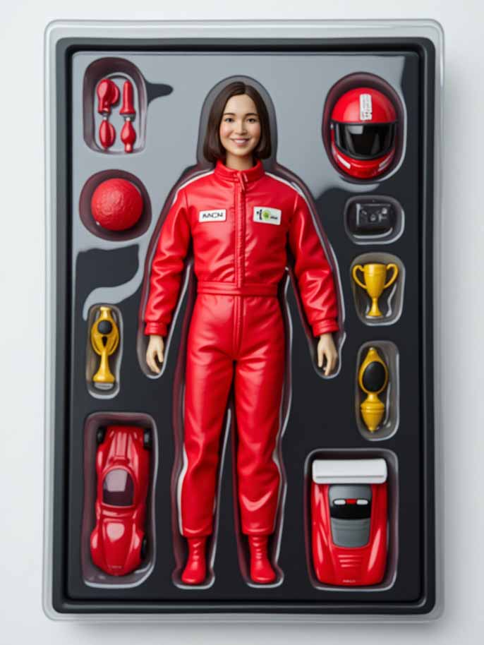 Racing driver figurine