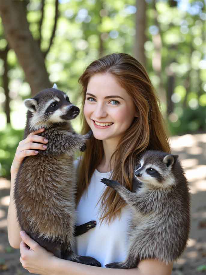 Raccoon hug