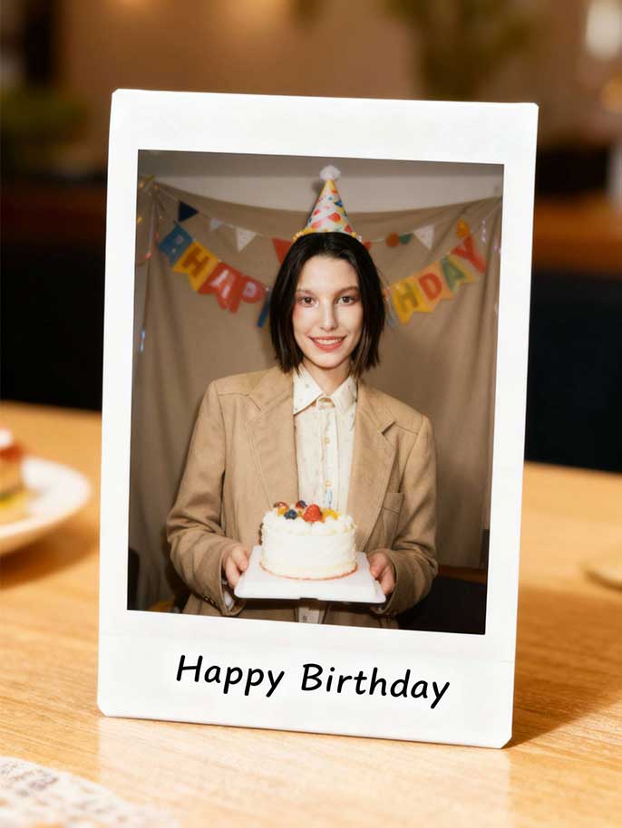 Polaroid birthday photo