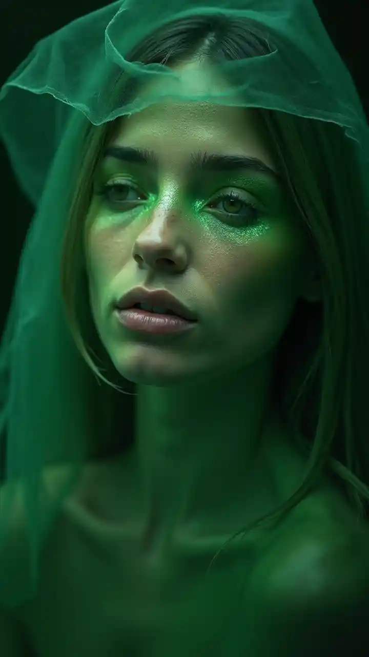 Chân dung màu xanh lá cây