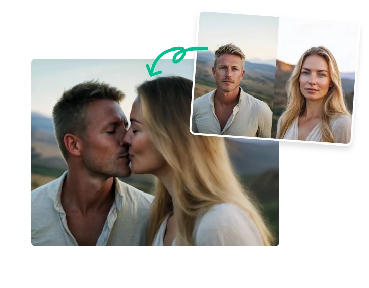 Create Dynamic Kiss Scenes from a Single Image
