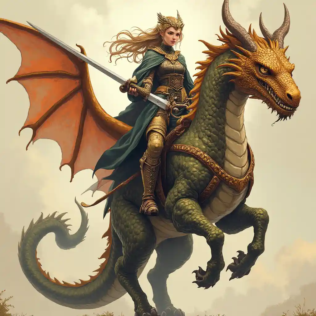 A Hobbit's Epic Adventure Riding a Dragon