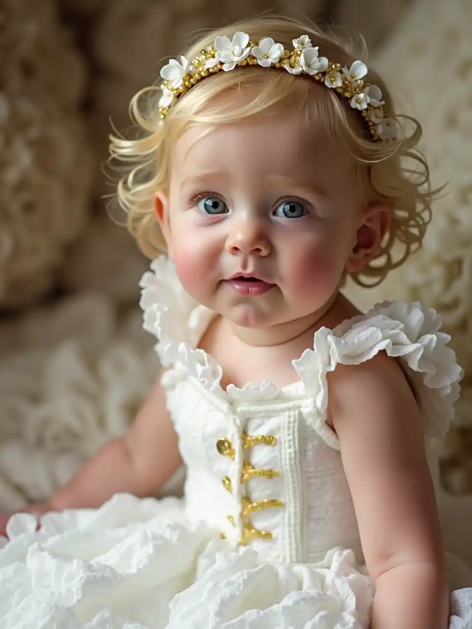 Adorable Newborn Princess In Elegant White Dress adorable-newborn-princess-in-elegant-white-dress