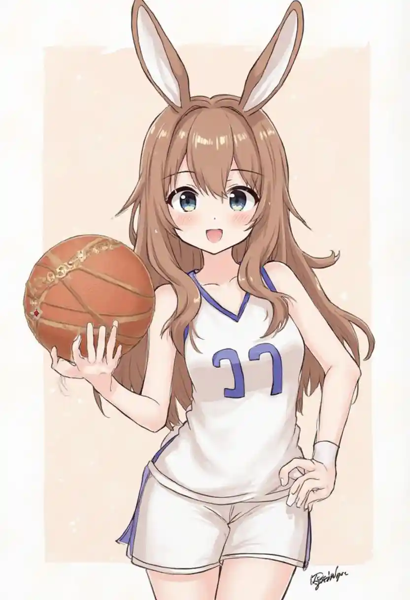 Kemono kanin jente basketball spiller, image size:832x1216