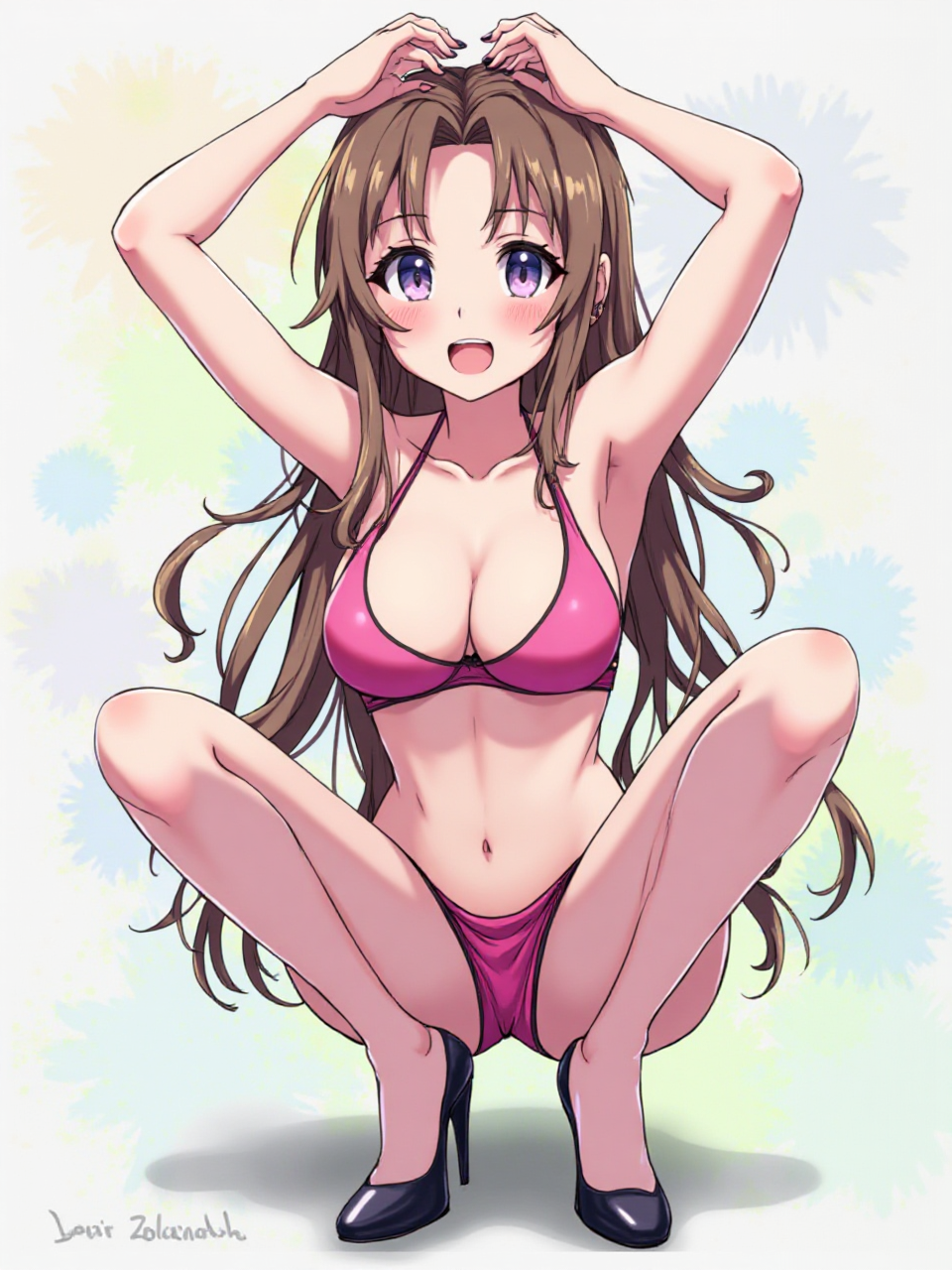 تصویر رنگارنگ یک دختر سکسی در موقعیت